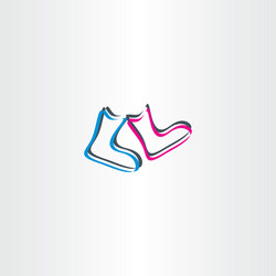 Boots walking logo icon design vector