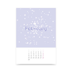 calendar page for february 2016 vector image