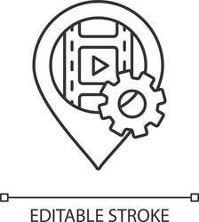 Cinema building linear icon Royalty Free Vector Image