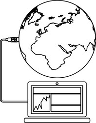 global hosting data center icon vector image