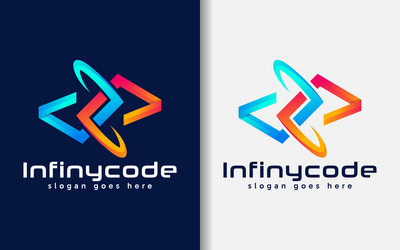 Infinycode logo design modern stylish coding vector