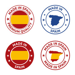 made in spain stamp set spanish product icons vector