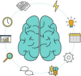 Modern graphic design flat linear brainstorming vector