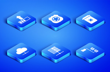 set folder tree loading server data web vector image