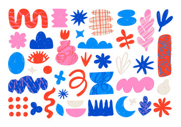 set of abstract geometric shapes and objects vector image