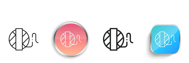 ball of wool icon thin linear regular and button vector image