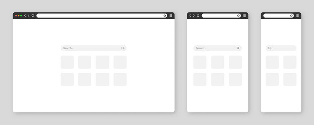 blank web browser window with tab toolbar vector image