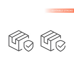 delivery box with shield and checkmark vector image