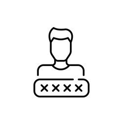 male user avatar and password input box secure vector image