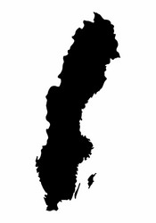 sweden silhouette map vector