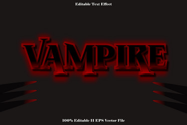 vampire editable text effect 3d emboss gradient vector image