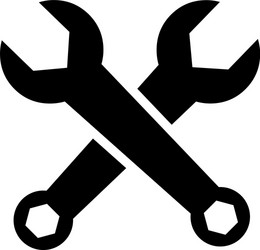 wrench crossed icon in flat style for app ui vector image