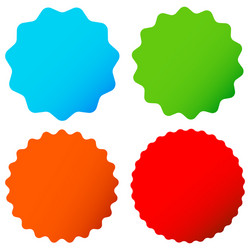 Different starburst sunburst badges shapes in 4 vector