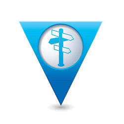 direct blue triangular map pointer vector image