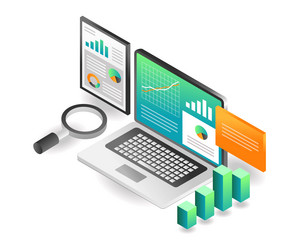 flat isometric concept investment business vector