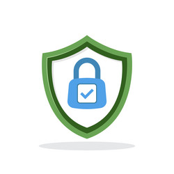 secure icon in flat style privacy guarantee vector image
