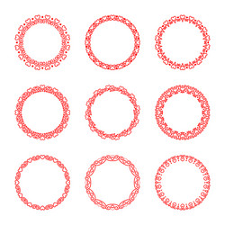 set of elegant frames with hearts vector image