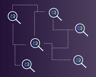 blockchain decred symbol with magnifying vector