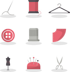 Flat sewing for fashion lifestyle design tool vector