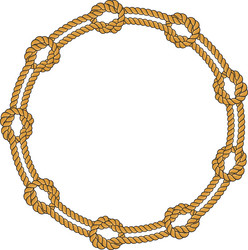Round rope frame isolated on white background Vector Image