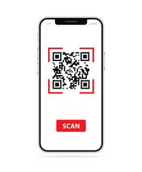 Scan qr code with mobile phone electronic vector