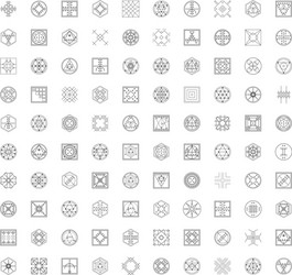 set of 100 geometric hipster shapes vector image