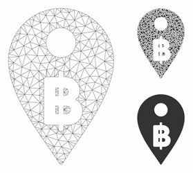 thai baht map marker mesh wire frame model vector image