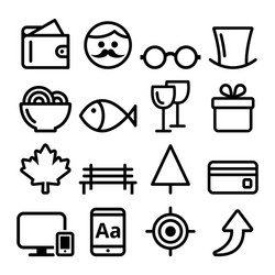 web line icon set website navigation flat design vector image