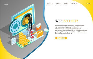 web security landing page website template vector