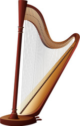 Elegant Harp with Strings vector image