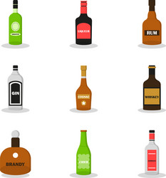 Modern flat set alcoholon white background vector