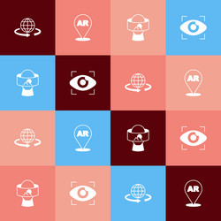 set pop art 3d modeling augmented reality ar vector image