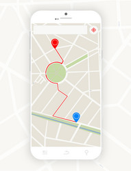 Smartphone with gps vector