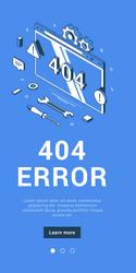 404 error server system failure computer browser vector image