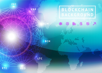 Abstract background blockchain and crypto currency vector