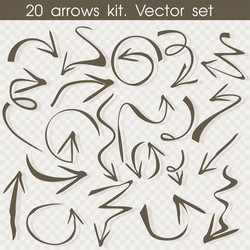 flat doodle hand drawn set arrows vector