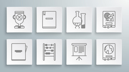 set line notebook schedule chart diagram vector image