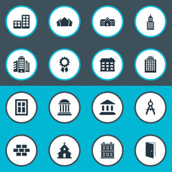 set of simple structure icons vector