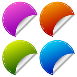 Blank peeling sticker set with more colors Vector Image