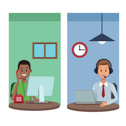 Call center customer service vector