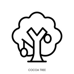 cocoa tree icon line art style design isolated vector image