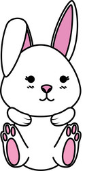 Cute rabbit character icon vector