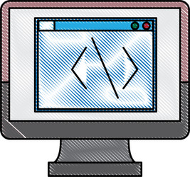 monitor coding programming design graphic hardware vector image