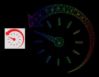 spectrum gradiented polygonal net time backward vector image