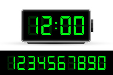 Digital clock number set time icon design vector