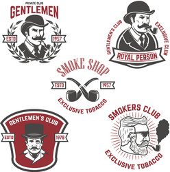 Gentlemen's Club - Smoking Labels Vector Image