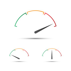 set of simple tachometer with indicator in red vector image