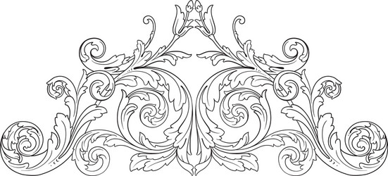 Elements in baroque rococo victorian Royalty Free Vector