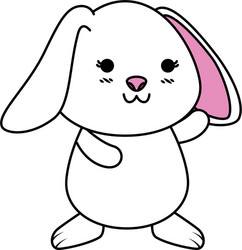 cute rabbit character icon vector