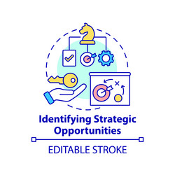 Identifying strategic opportunities concept icon vector